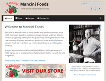 Tablet Screenshot of mancinifoods.com
